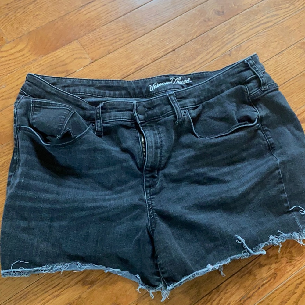 Black jean shorts high rise